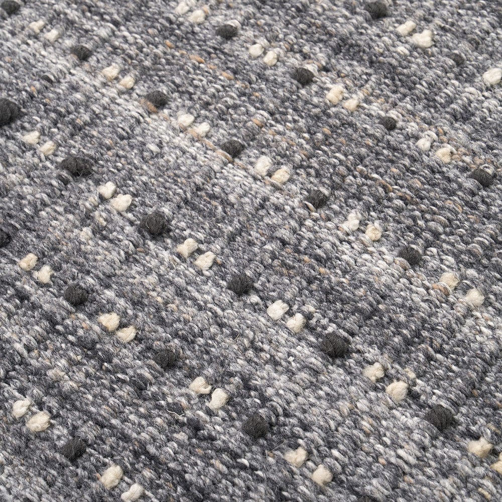 Indoor Outdoor Grey Double Stitch Design Rug.