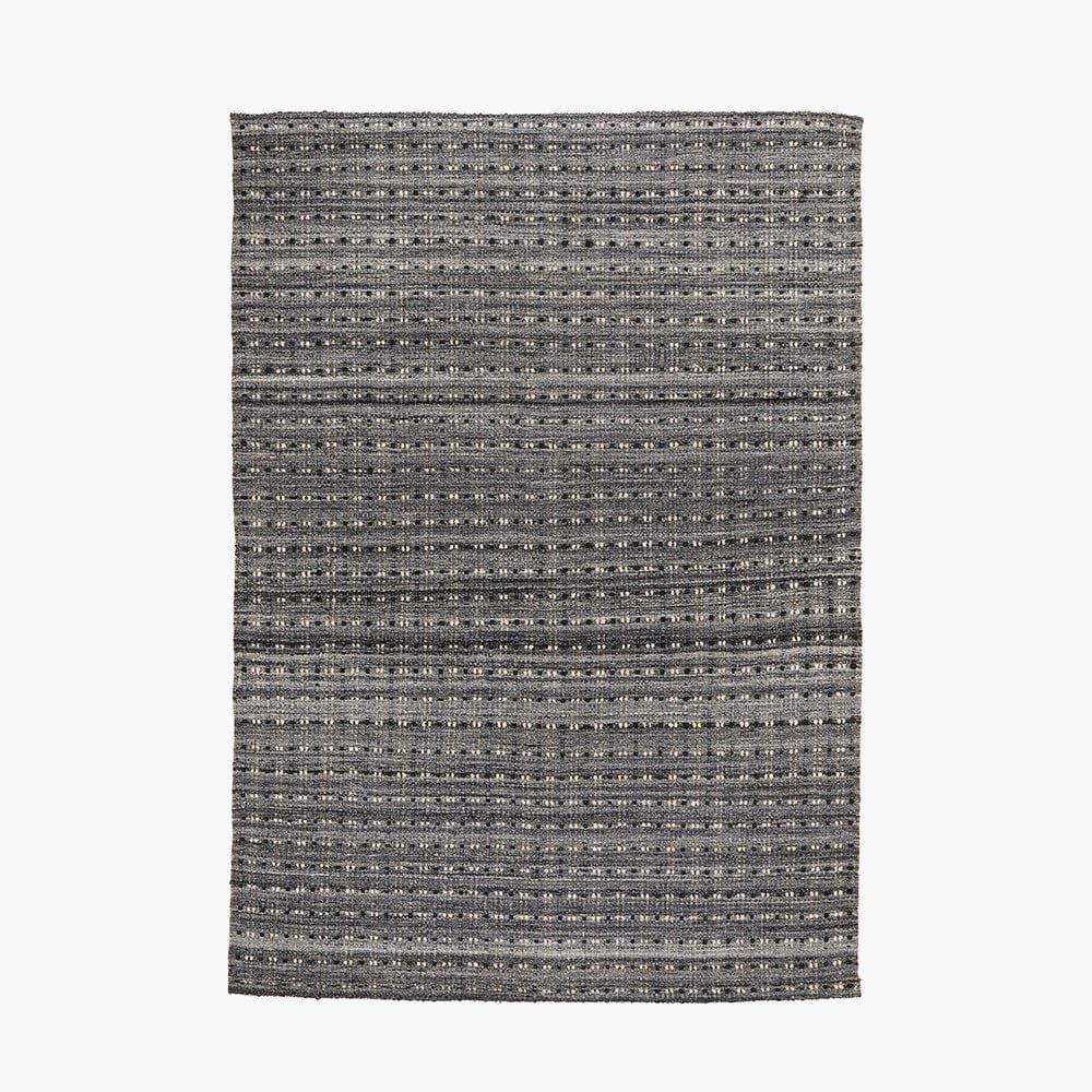 Pacific Lifestyle Outdoors Indoor Outdoor Grey Double Stitch Design Rug House of Isabella UK