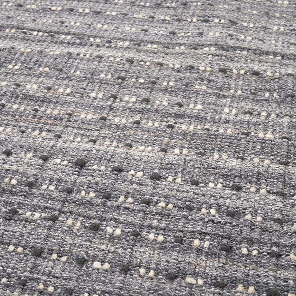 Indoor Outdoor Grey Double Stitch Design Rug Large.
