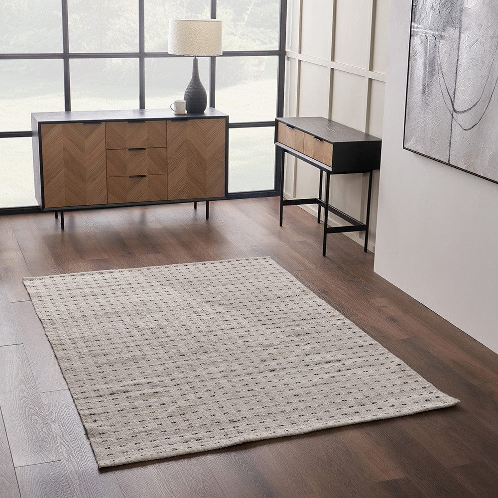 Indoor Outdoor Natural Double Stitch Design Rug.