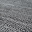 Indoor Outdoor Recycled PET Yarn Black and White Inca Design Rug.