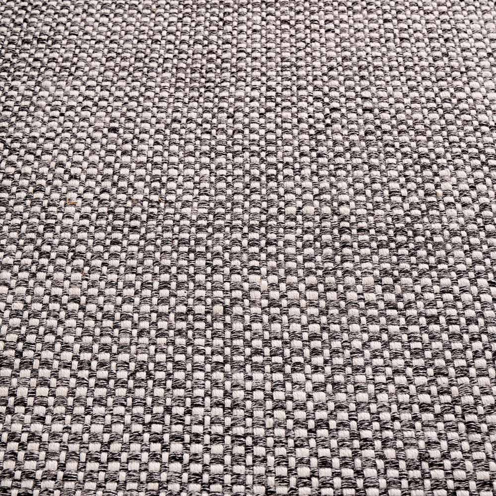 Indoor Outdoor Recycled PET Yarn Graphite and White Basket Weave Design Rug.