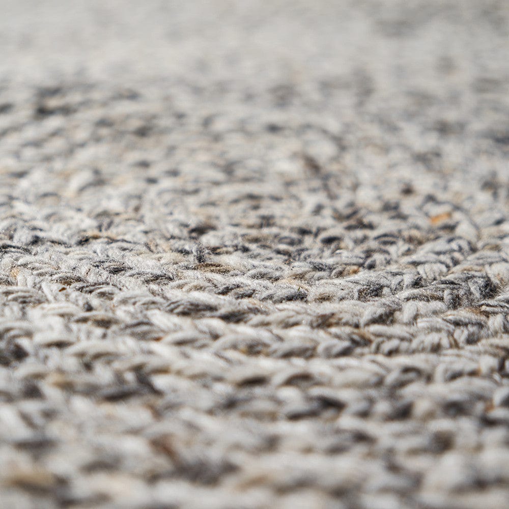 Indoor Outdoor Recycled PET Yarn Warm Grey Tweed Design Rug.