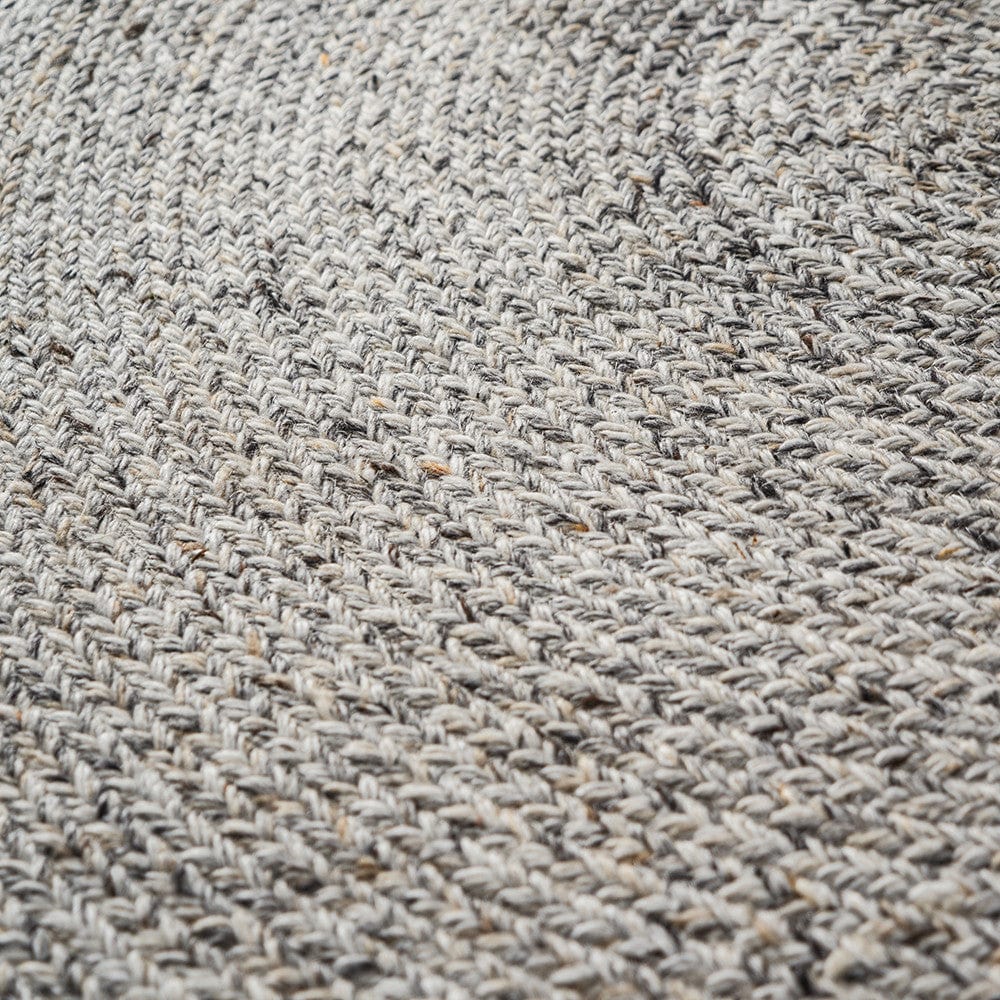 Indoor Outdoor Recycled PET Yarn Warm Grey Tweed Design Rug.