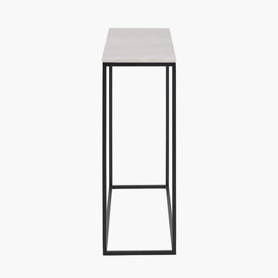 Pacific Lifestyle Outdoors Kalani White Marble and Black Metal Rectangular Console Table House of Isabella UK