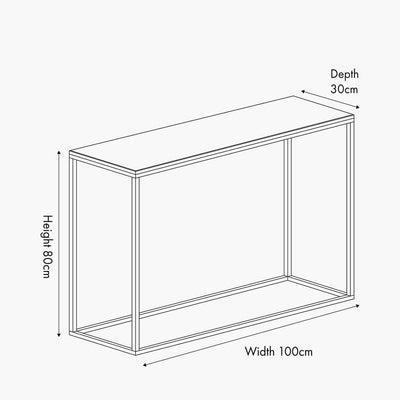 Pacific Lifestyle Outdoors Kalani White Marble and Black Metal Rectangular Console Table House of Isabella UK