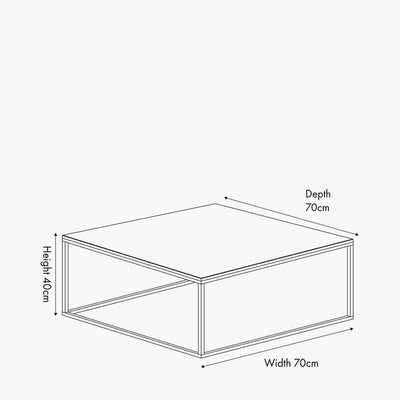 Pacific Lifestyle Outdoors Kalani White Marble and Black Metal Square Coffee Table House of Isabella UK