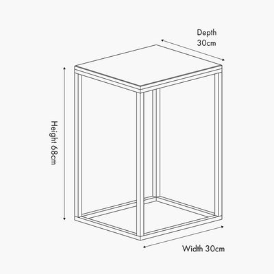 Pacific Lifestyle Outdoors Kalani White Marble and Black Metal Tall Square Side Table House of Isabella UK