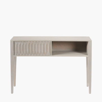 Pacific Lifestyle Outdoors Khao Light Grey Mango Wood 1 Drawer Console Table House of Isabella UK