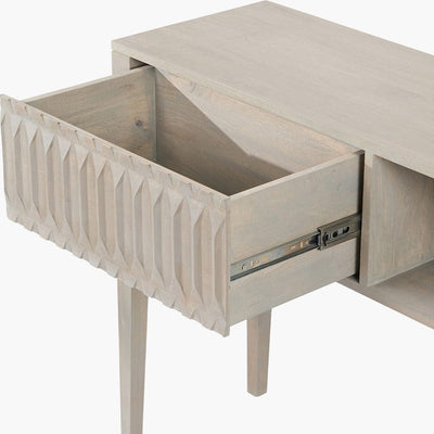 Pacific Lifestyle Outdoors Khao Light Grey Mango Wood 1 Drawer Console Table House of Isabella UK