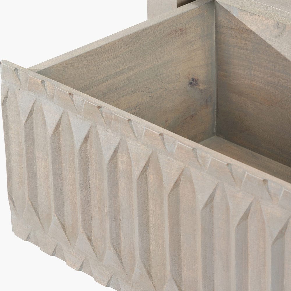 Khao Light Grey Mango Wood 1 Drawer Console Table.