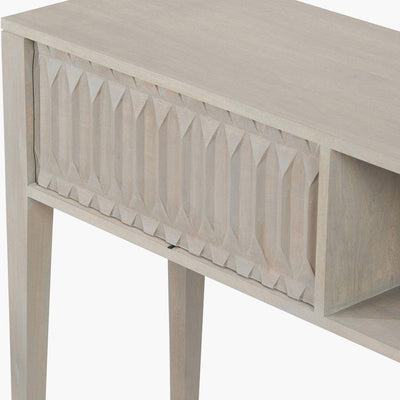 Pacific Lifestyle Outdoors Khao Light Grey Mango Wood 1 Drawer Console Table House of Isabella UK