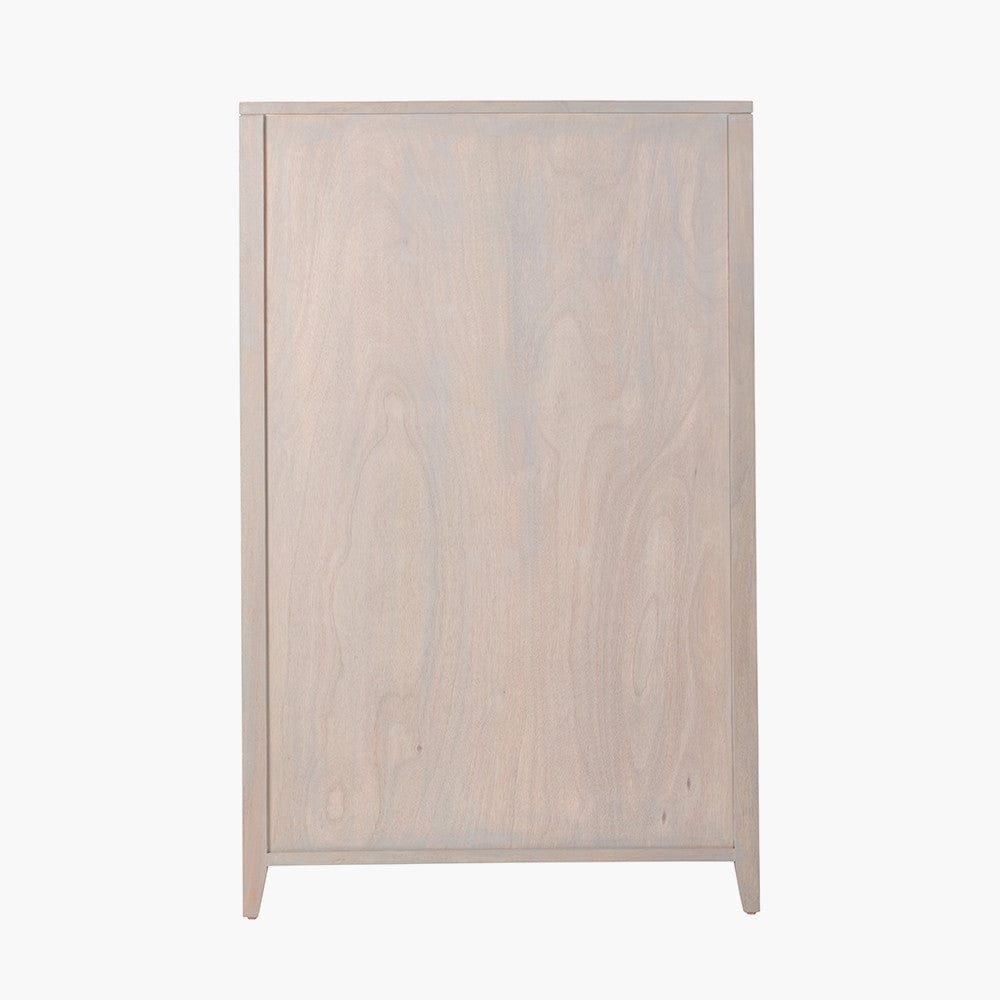 Khao Light Grey Mango Wood 2 Door 6 Niche Shelf Unit.