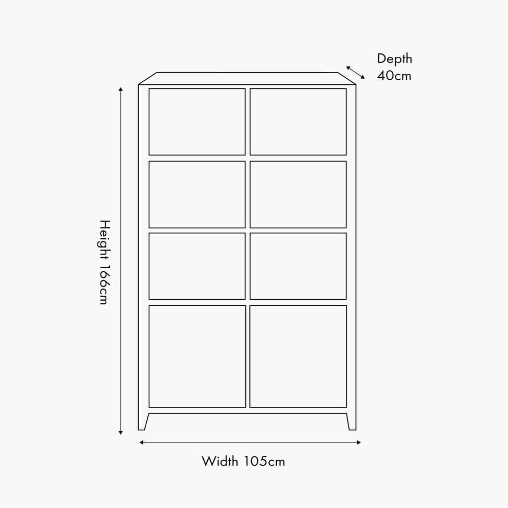 Pacific Lifestyle Outdoors Khao Light Grey Mango Wood 2 Door 6 Niche Shelf Unit House of Isabella UK