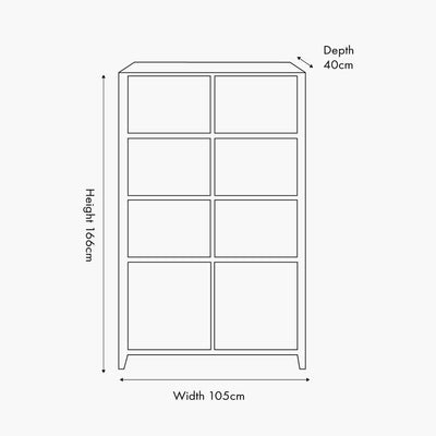 Pacific Lifestyle Outdoors Khao Light Grey Mango Wood 2 Door 6 Niche Shelf Unit House of Isabella UK