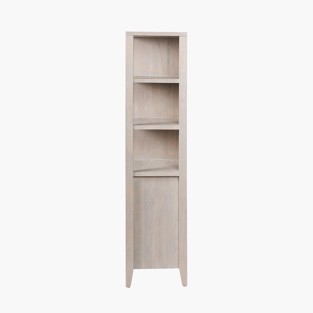 Khao Light Grey Mango Wood 2 Door 6 Niche Shelf Unit.