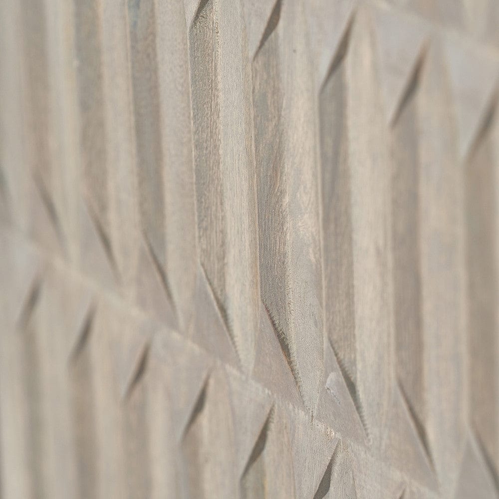 Khao Light Grey Mango Wood 2 Door 6 Niche Shelf Unit.