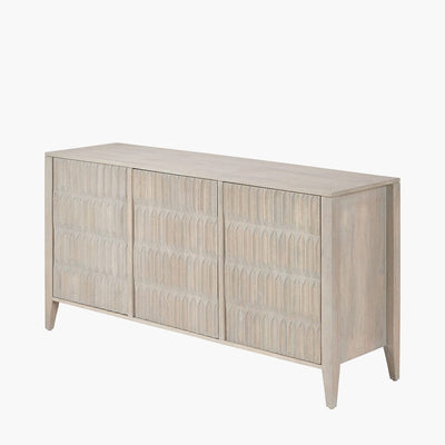 Pacific Lifestyle Outdoors Khao Light Grey Mango Wood 3 Door Sideboard House of Isabella UK