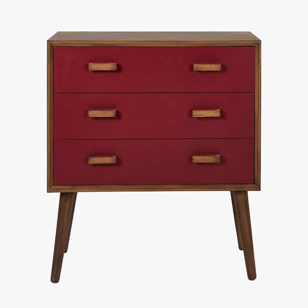 Klee Mulberry Pine Wood 3 Drawer Unit.