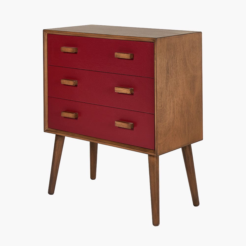 Klee Mulberry Pine Wood 3 Drawer Unit.