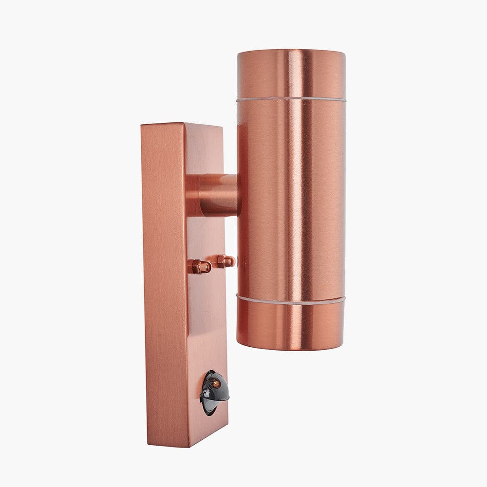 Lantana Copper Metal Dual PIR Wall Light.
