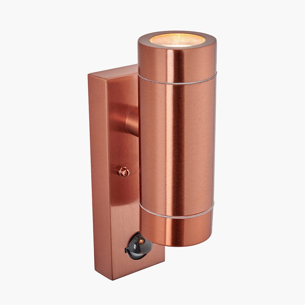 Lantana Copper Metal Dual PIR Wall Light.
