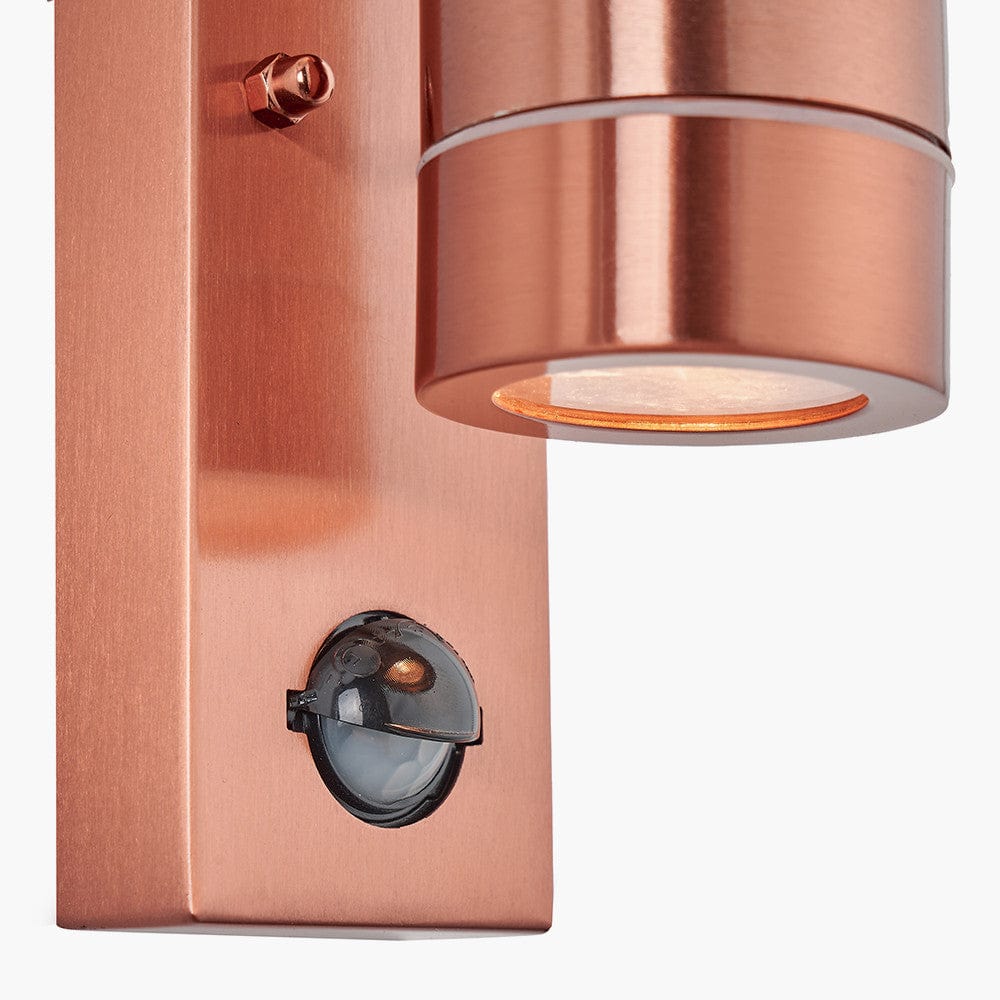 Lantana Copper Metal Dual PIR Wall Light.
