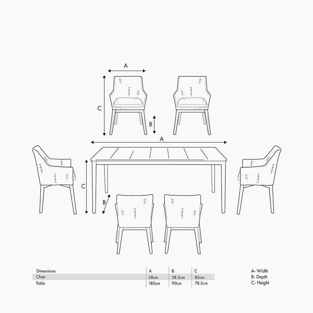 Larissa Dining Set Light Kubu Grey K/D.