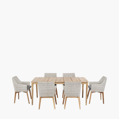 Pacific Lifestyle Outdoors Larissa Dining Set Light Kubu Grey K/D House of Isabella UK