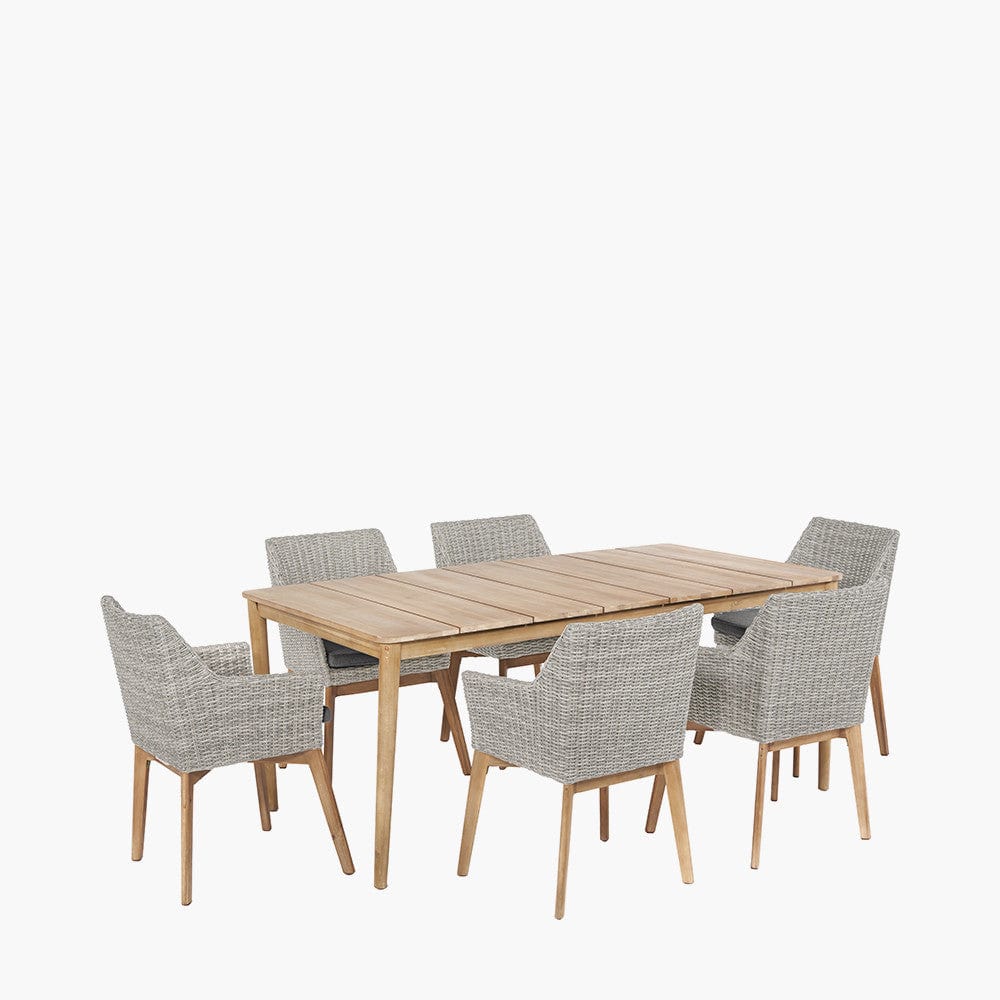 Pacific Lifestyle Outdoors Larissa Dining Set Light Kubu Grey K/D House of Isabella UK