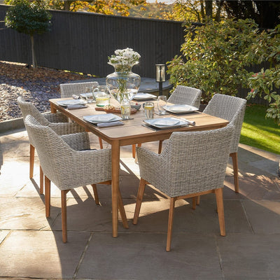 Pacific Lifestyle Outdoors Larissa Dining Set Light Kubu Grey K/D House of Isabella UK