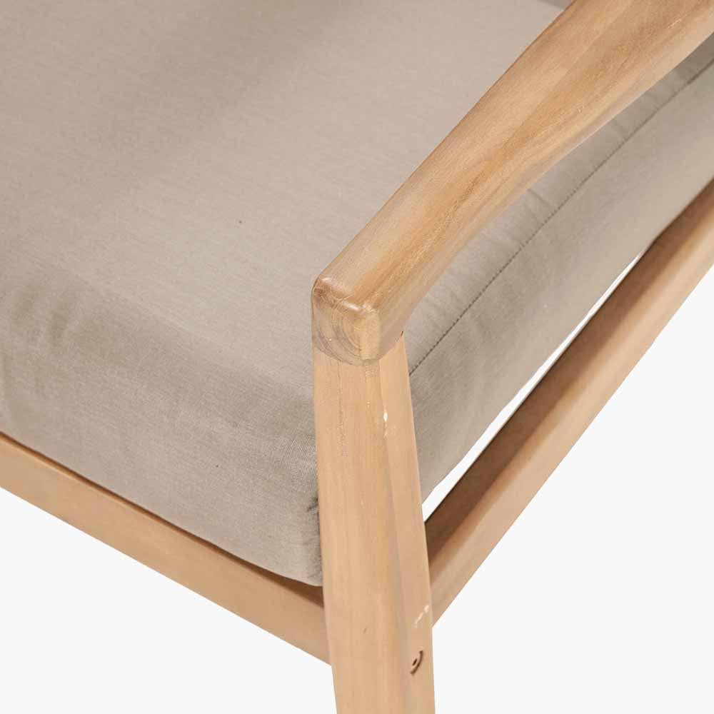 Malta Light Teak Finish 5 Piece Hocker Set.