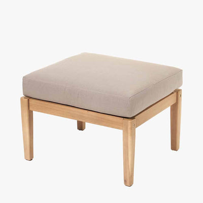 Pacific Lifestyle Outdoors Malta Light Teak Finish Footstool House of Isabella UK