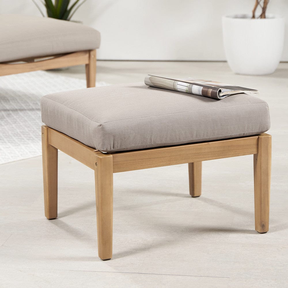 Malta Light Teak Finish Footstool.