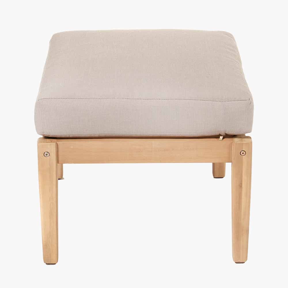 Pacific Lifestyle Outdoors Malta Light Teak Finish Footstool House of Isabella UK