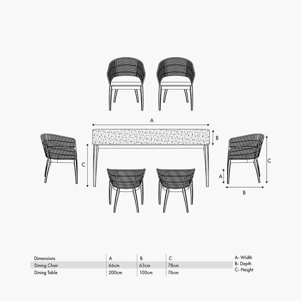 Moeven Outdoor 6 Seater Dining Set.
