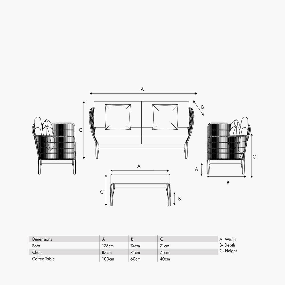 Pacific Lifestyle Outdoors Moeven Outdoor Seating Set House of Isabella UK