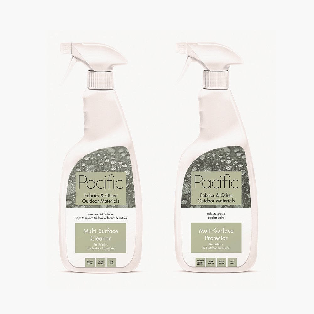 Multi-Surface Cleaner and Multi Surface Protector for Fabrics and Outdoor Furniture.