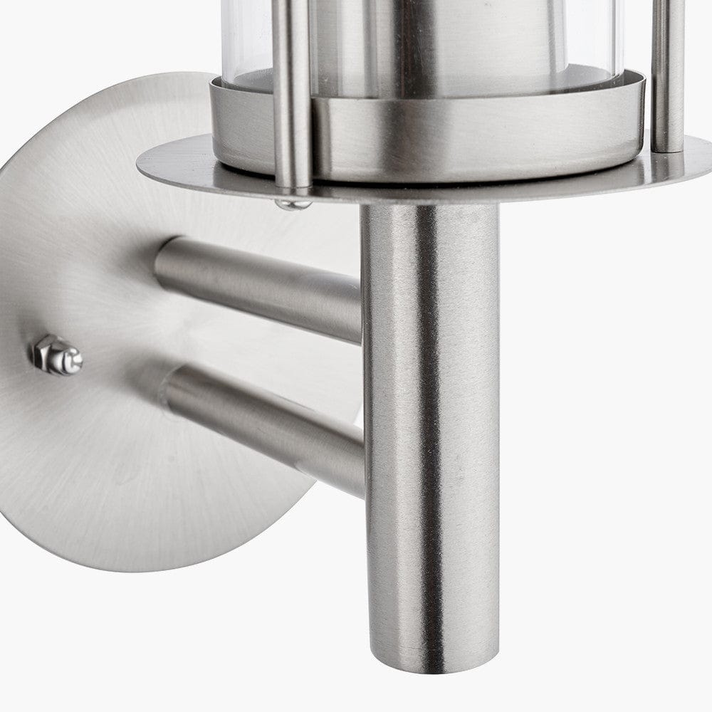 Myosotis Brushed Steel Metal Chimney Wall Light.