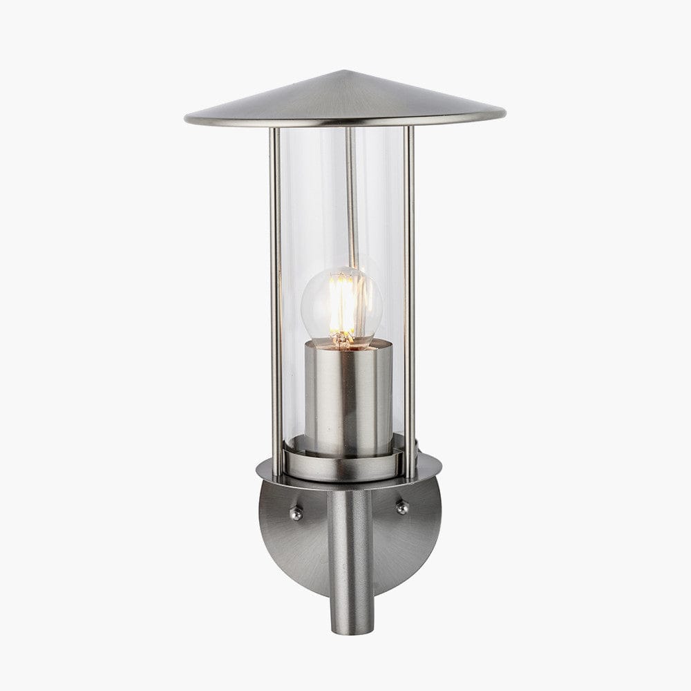 Myosotis Brushed Steel Metal Chimney Wall Light.