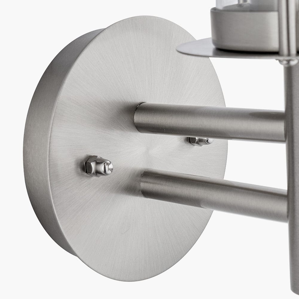 Myosotis Brushed Steel Metal Chimney Wall Light.