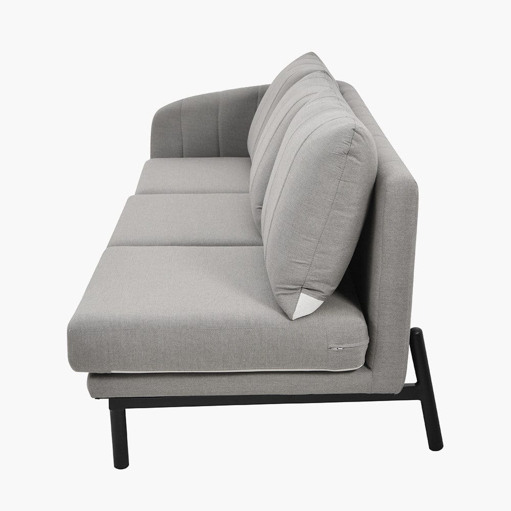 Nevada Putty Large Outdoor Corner Seating Set with Adjustable Table.