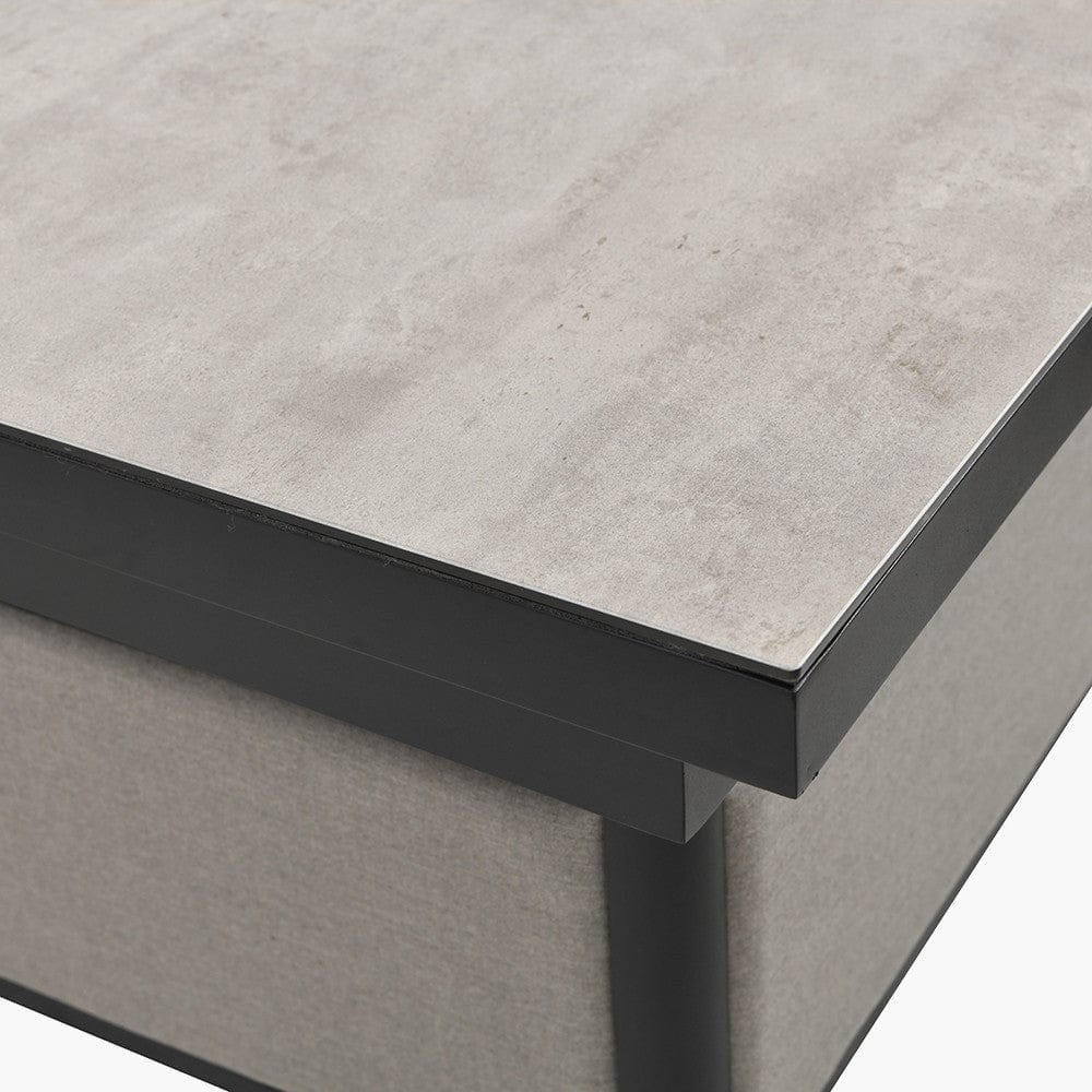 Nevada Putty Large Outdoor Corner Seating Set with Adjustable Table.