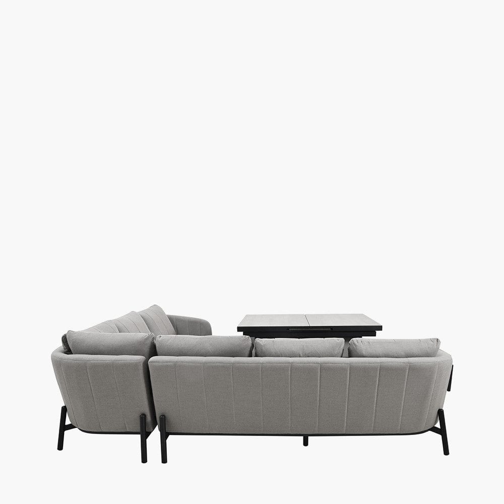 Nevada Putty Large Outdoor Corner Seating Set with Adjustable Table.