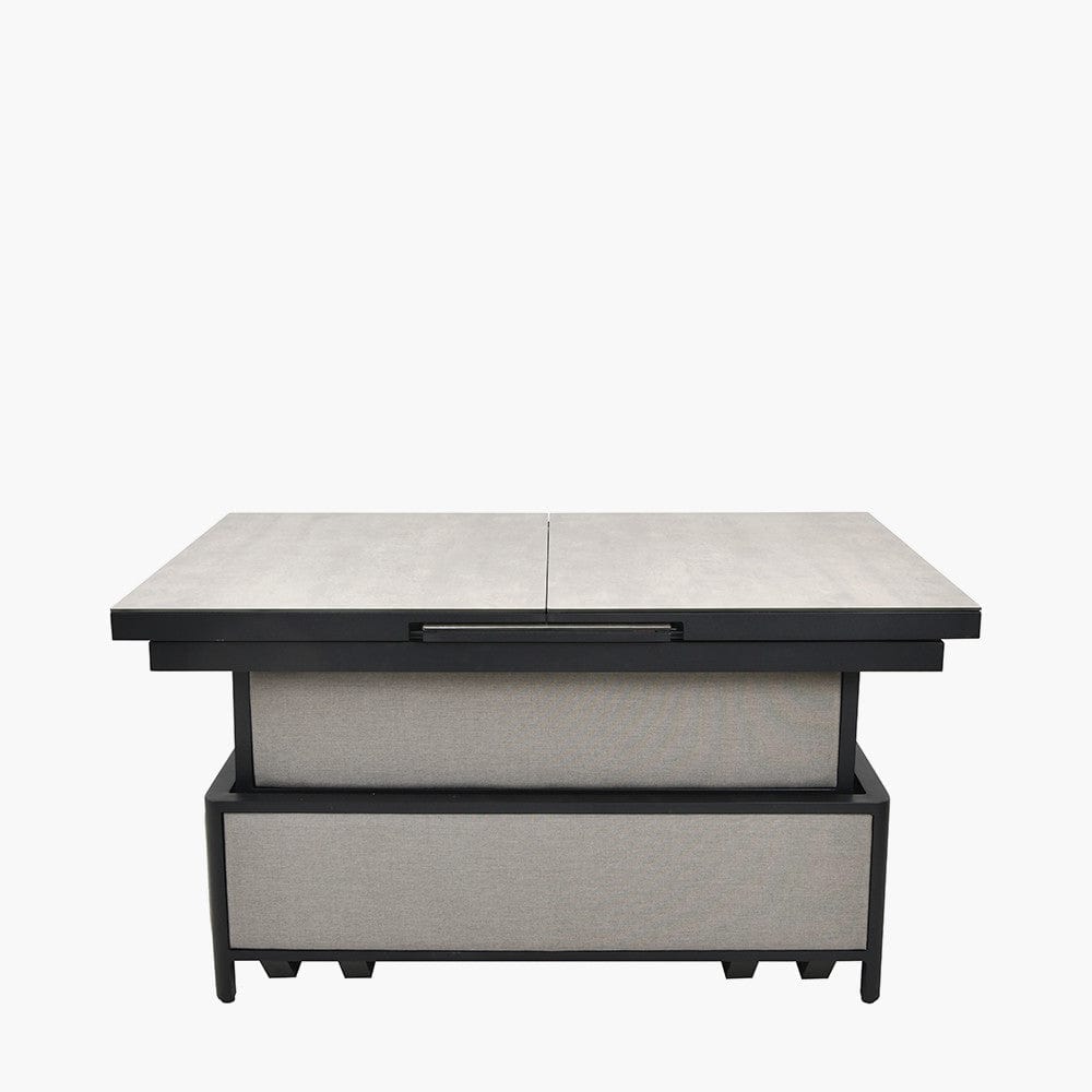 Nevada Putty Large Outdoor Corner Seating Set with Adjustable Table.