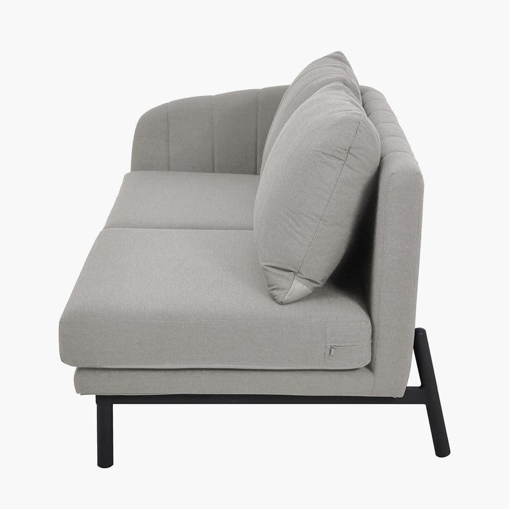 Nevada Putty Small Outdoor Corner Seating Set with Coffee Table and Footstools.