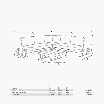 Pacific Lifestyle Outdoors Osaka Corner Set K/D House of Isabella UK