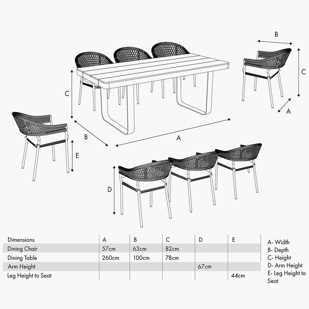 Osaka Latte Outdoor 8 Seater Dining Set.