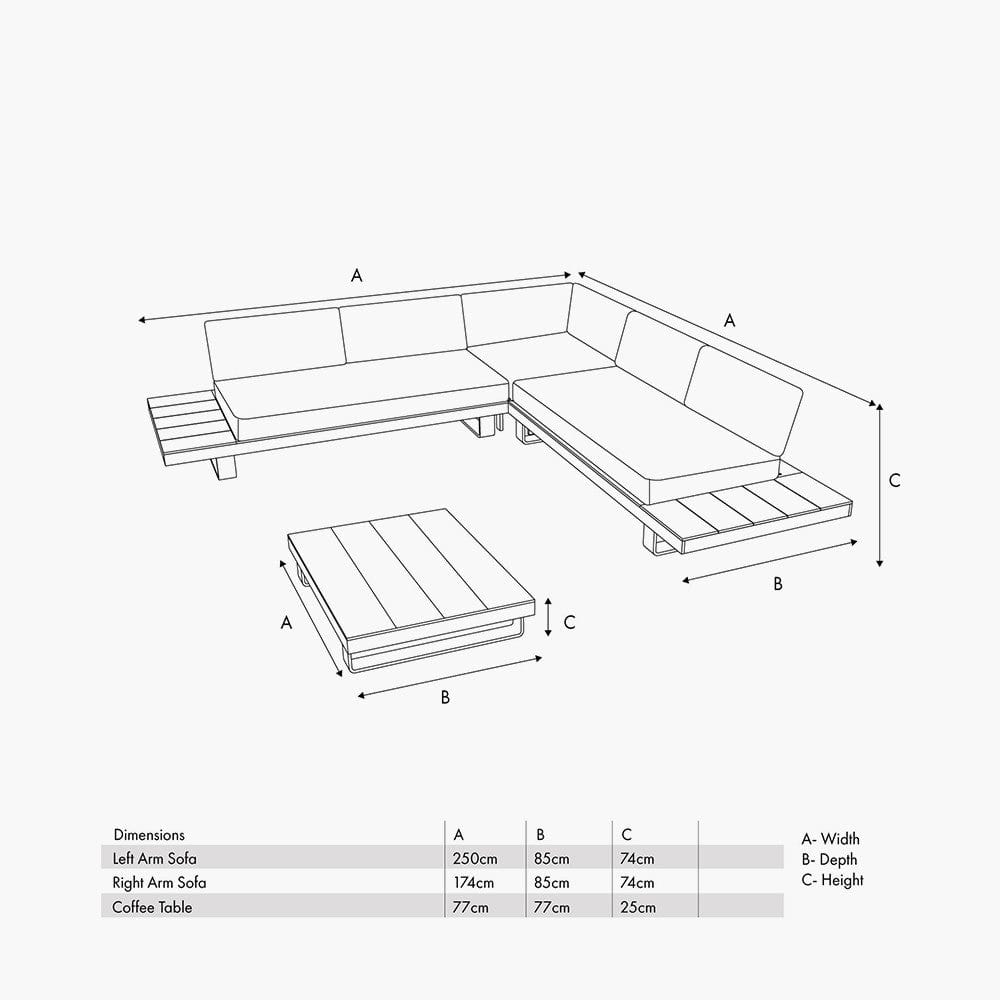 Osaka Latte Outdoor Corner Seating Set.