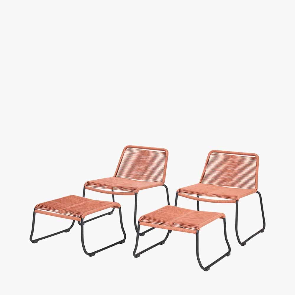 Pang Terracotta 4 Piece Hocker Set.